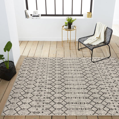 Ourika Moroccan Geometric Textured Weave Indoor/Outdoor Area Rug