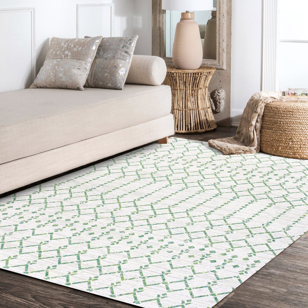 Ourika Moroccan Geometric Textured Weave Indoor/Outdoor Area Rug