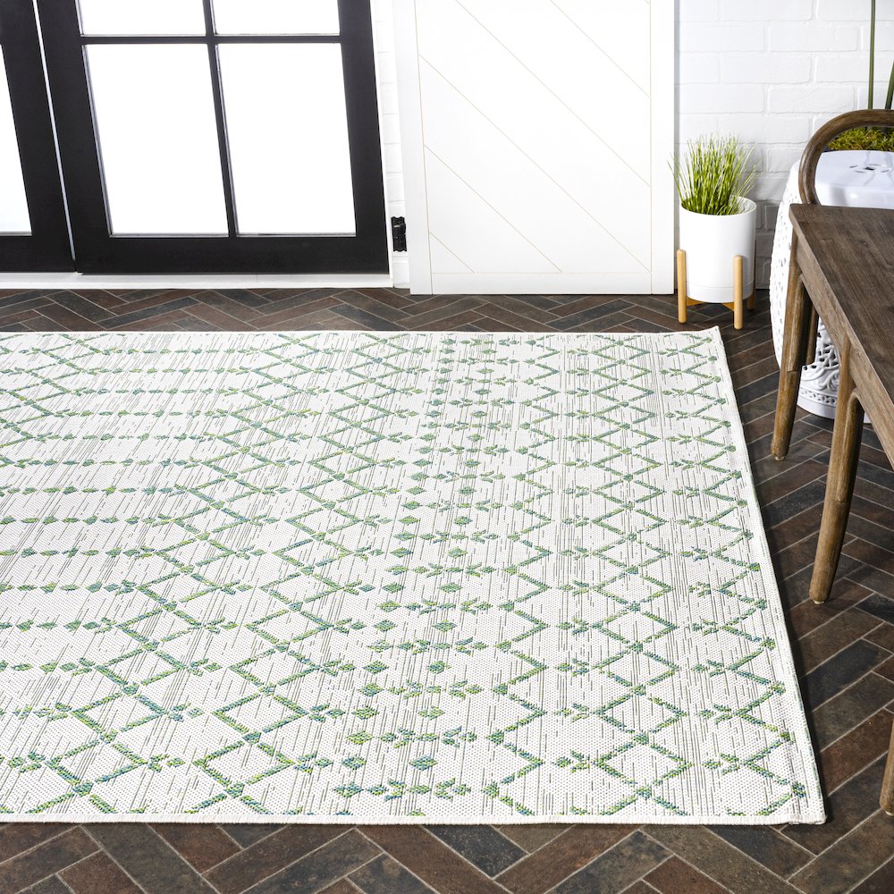 Ourika Moroccan Geometric Textured Weave Indoor/Outdoor Area Rug