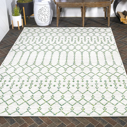 Ourika Moroccan Geometric Textured Weave Indoor/Outdoor Area Rug