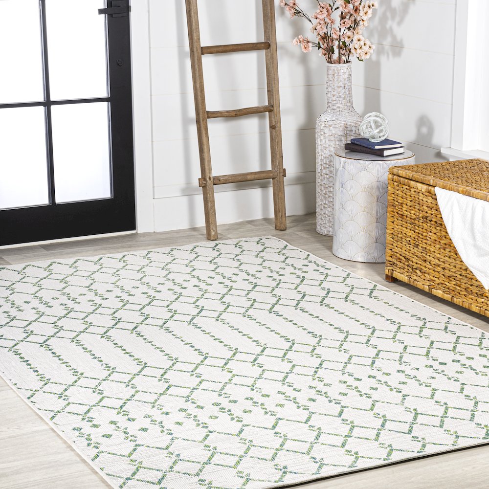 Ourika Moroccan Geometric Textured Weave Indoor/Outdoor Area Rug