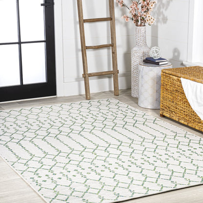 Ourika Moroccan Geometric Textured Weave Indoor/Outdoor Area Rug