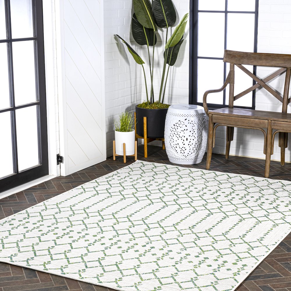 Ourika Moroccan Geometric Textured Weave Indoor/Outdoor Area Rug