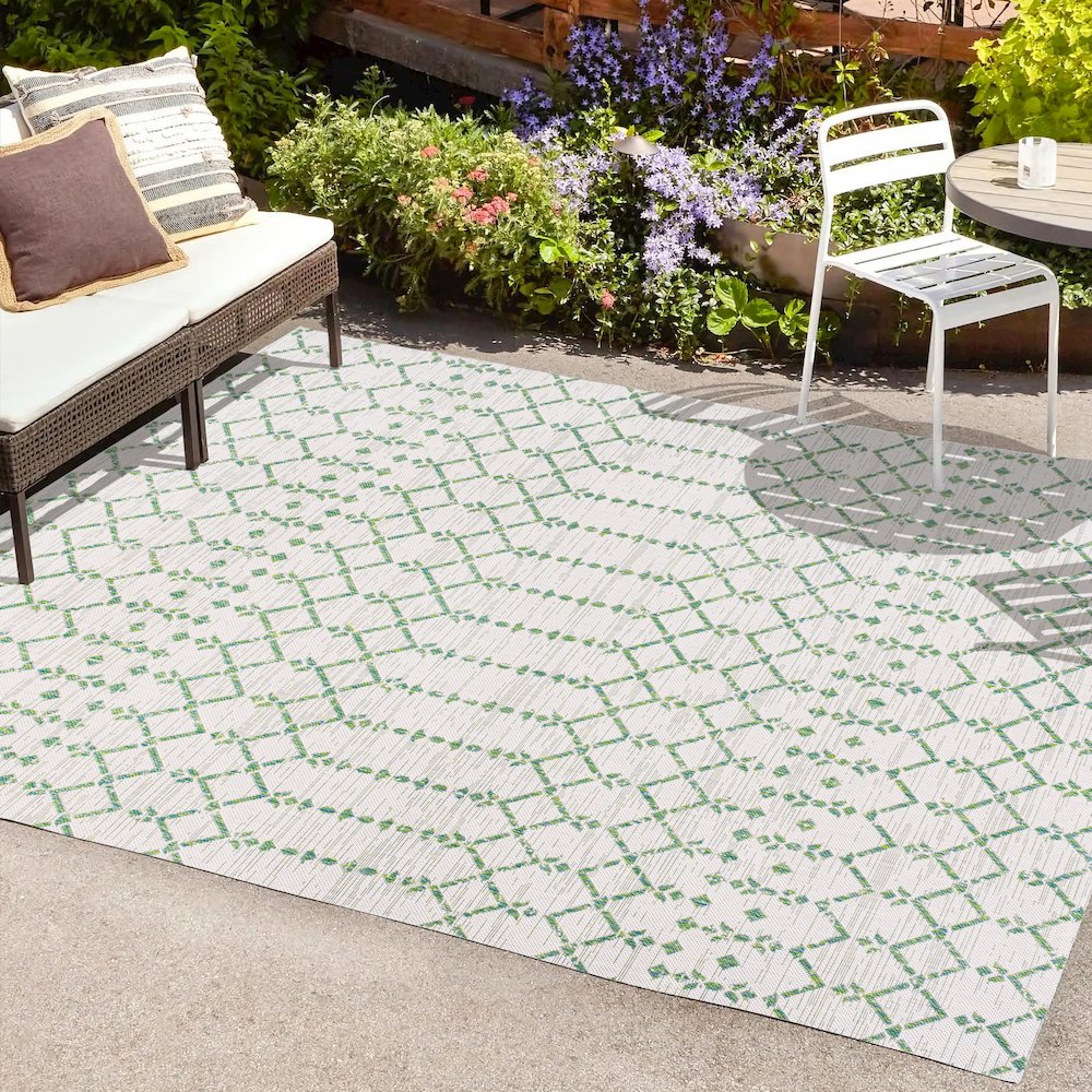 Ourika Moroccan Geometric Textured Weave Indoor/Outdoor Area Rug