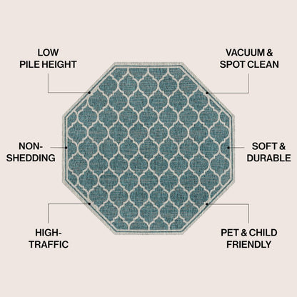 Trebol Moroccan Trellis Textured Weave Brown/Beige Indoor/Outdoor Area Rug