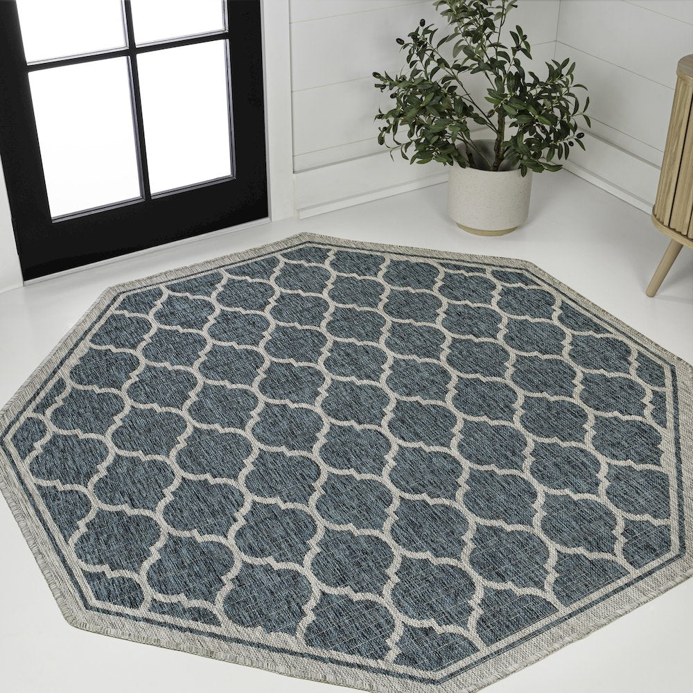 Trebol Moroccan Trellis Textured Weave Brown/Beige Indoor/Outdoor Area Rug