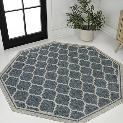 Trebol Moroccan Trellis Textured Weave Brown/Beige Indoor/Outdoor Area Rug