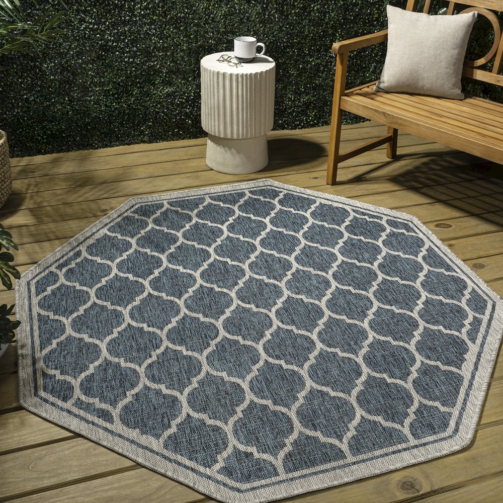 Trebol Moroccan Trellis Textured Weave Brown/Beige Indoor/Outdoor Area Rug