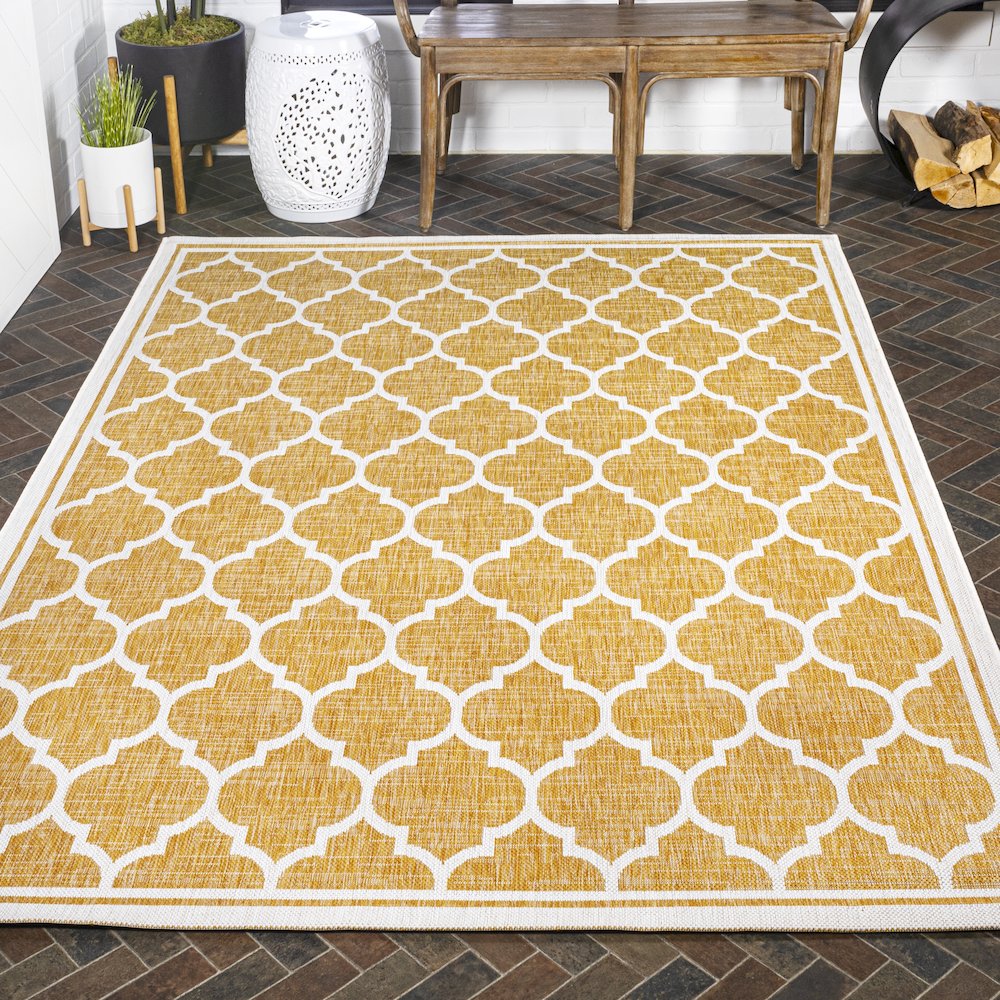 Trebol Moroccan Trellis Textured Weave Indoor/Outdoor Area Rug