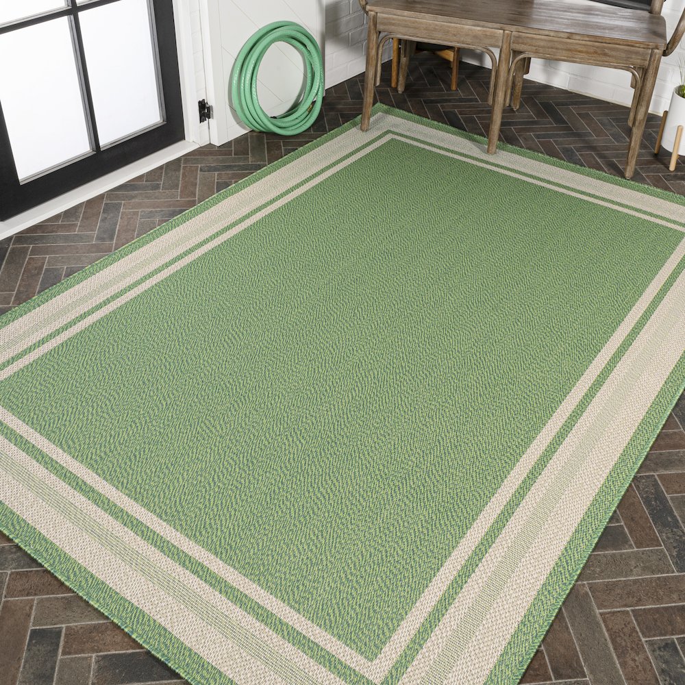 James Modern Border Stripe Indoor/Outdoor Area Rug