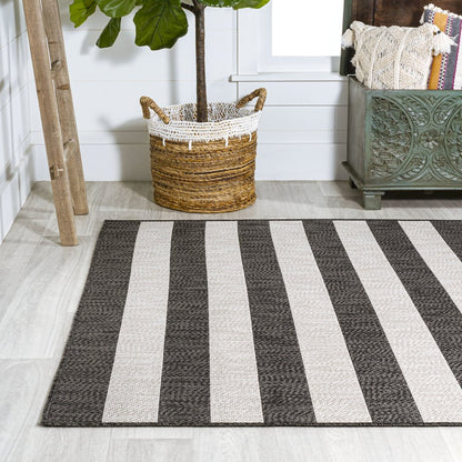 Negril Two Tone Wide Stripe Indoor/Outdoor Area Rug