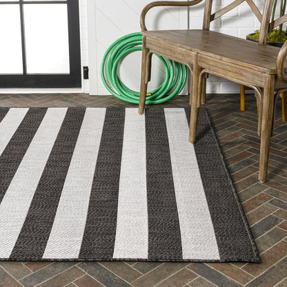 Negril Two Tone Wide Stripe Indoor/Outdoor Area Rug