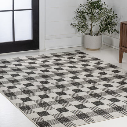 Darcy Traditional Geometric Bold Gingham Indoor/Outdoor Area Rug