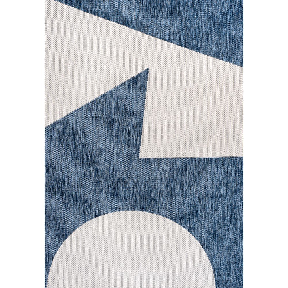 Two-Tone Navy/Cream 4 ft. x 6 ft. Indoor/Outdoor Area Rug
