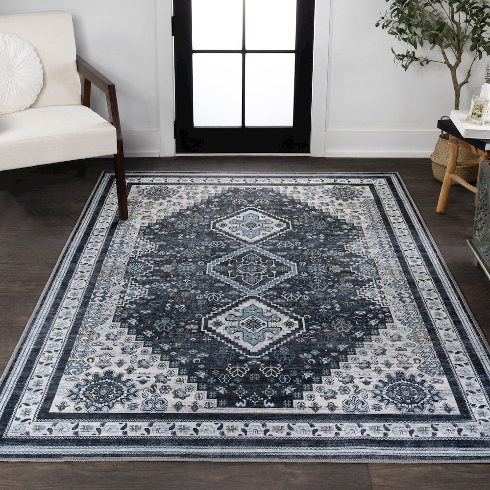 Dalyan Geometric Medallions Machine-Washable Area Rug