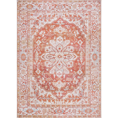 Asa Ornate Medallion Washable Indoor/Outdoor Area Rug