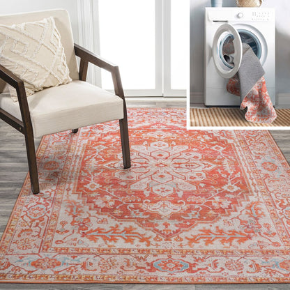 Asa Ornate Medallion Washable Indoor/Outdoor Area Rug