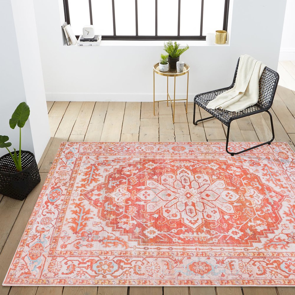 Asa Ornate Medallion Washable Indoor/Outdoor Area Rug