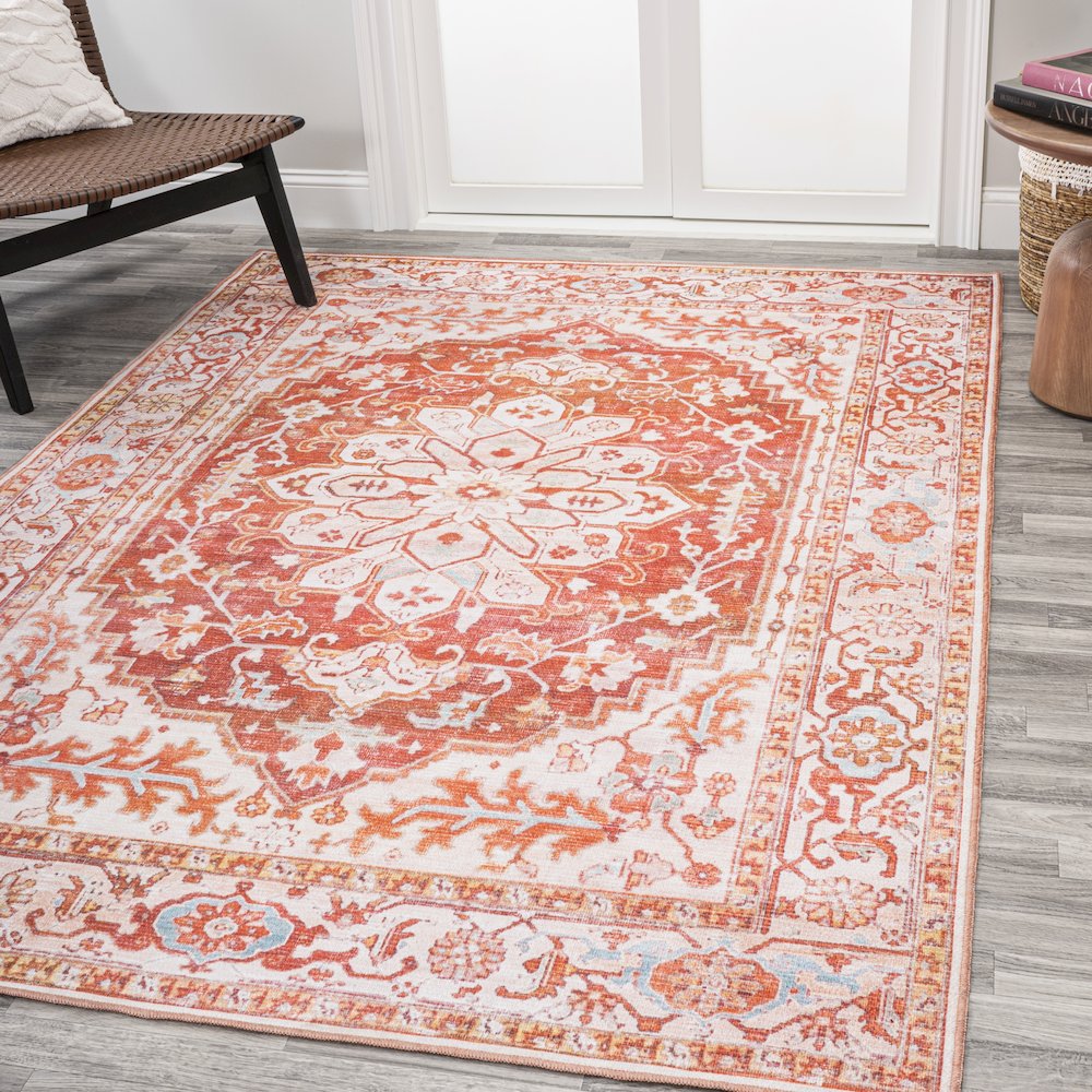 Asa Ornate Medallion Washable Indoor/Outdoor Area Rug