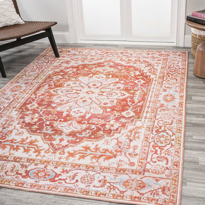 Asa Ornate Medallion Washable Indoor/Outdoor Area Rug