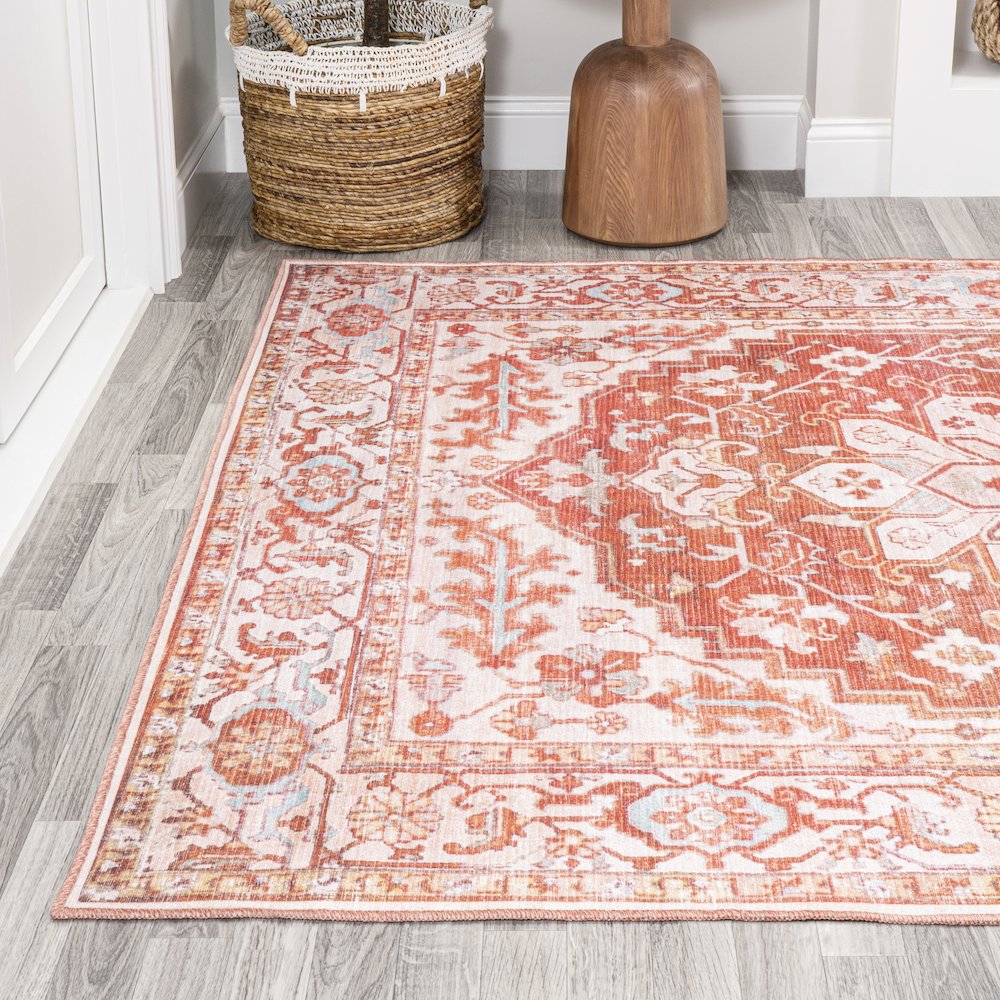 Asa Ornate Medallion Washable Indoor/Outdoor Area Rug