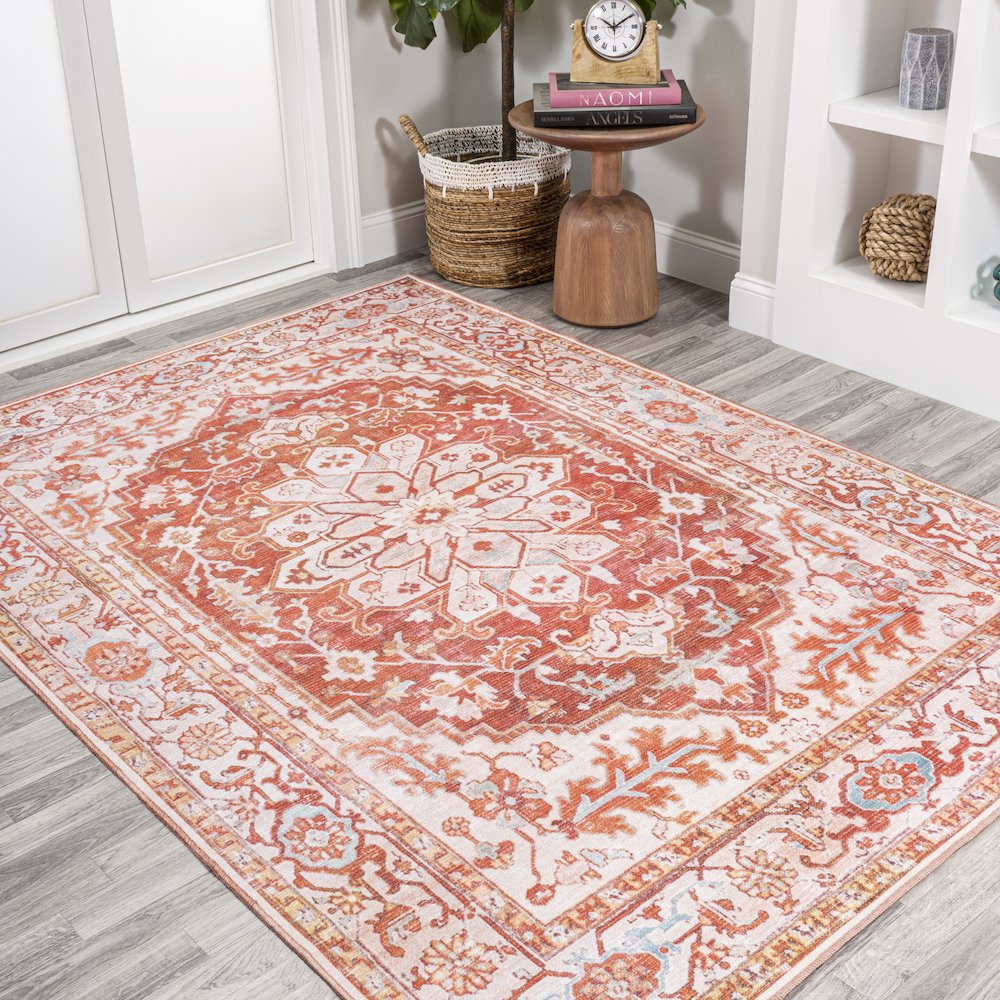 Asa Ornate Medallion Washable Indoor/Outdoor Area Rug