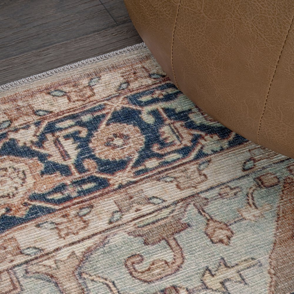 Maris Ornate Medallion Machine-Washable Area Rug