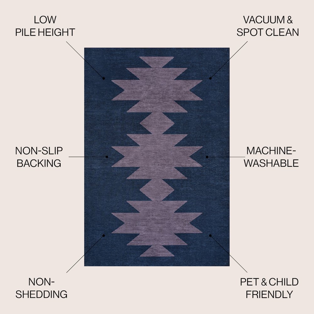 Chayton Minimalist Geometric Machine-Washable Area Rug