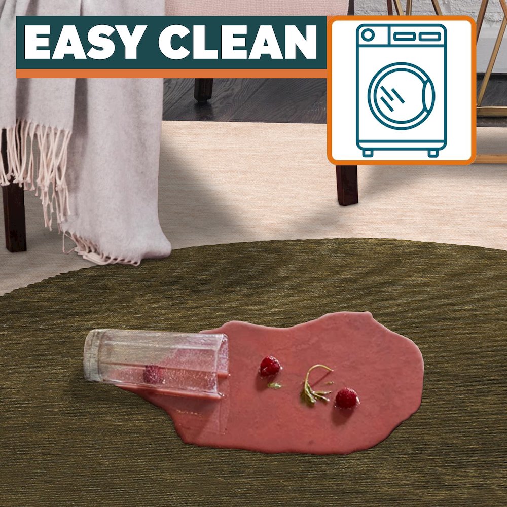 Cirkel Minimalist Geometric Dot Machine Washable Area Rug