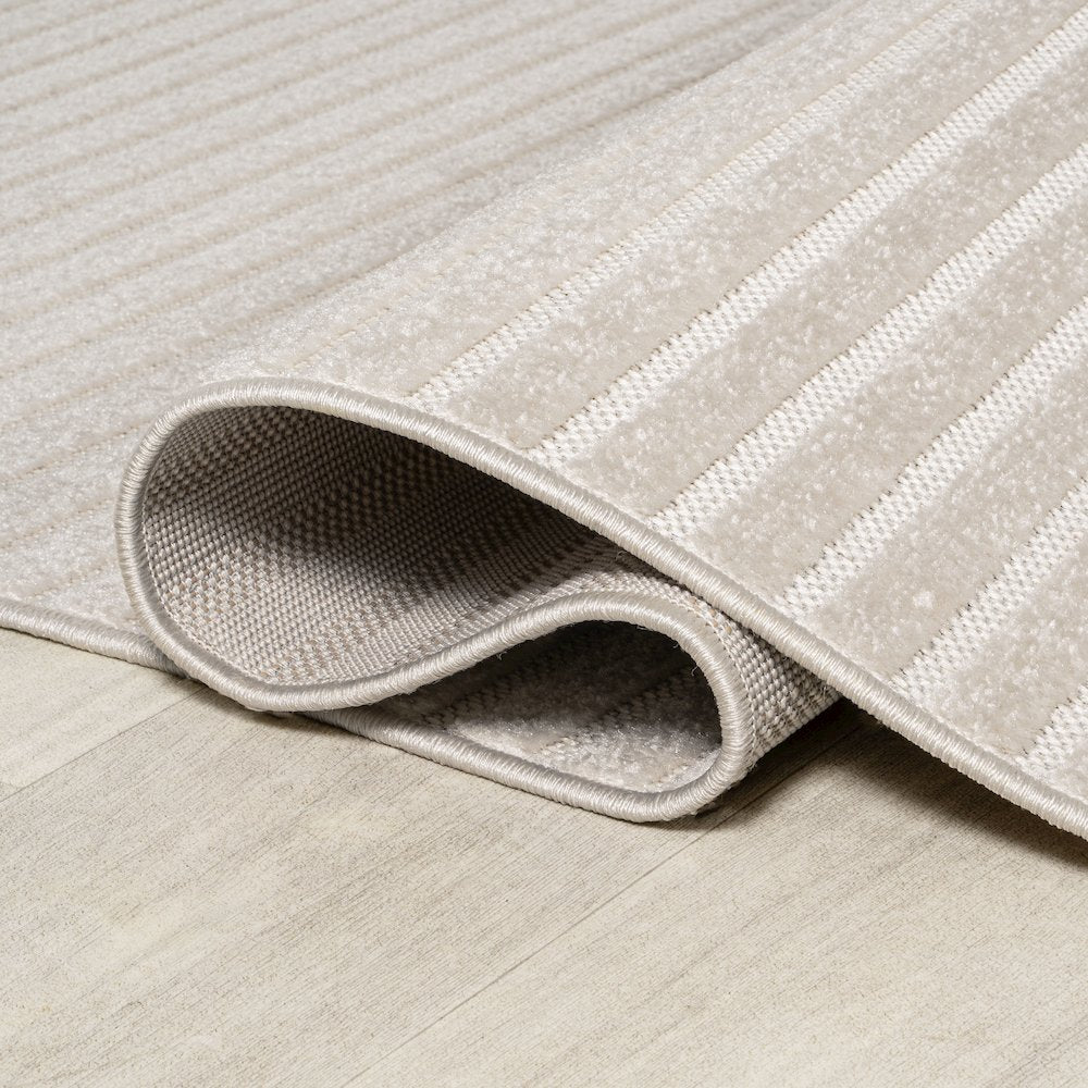 Aarhus High-Low Minimalist Scandi Striped  Indoor/Outdoor  Rug