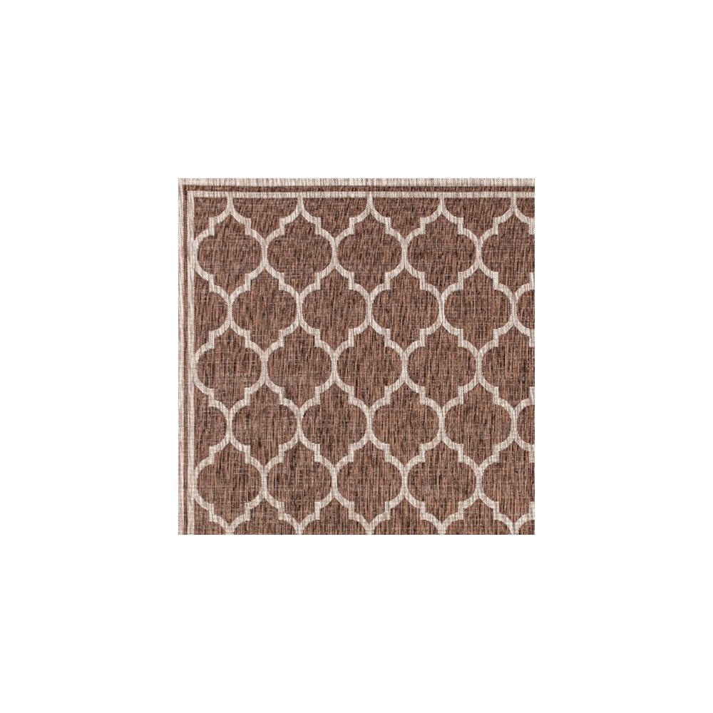 Trebol Moroccan Trellis TetuWeave Espresso/TaupeIndoor/Outdoor  Rug