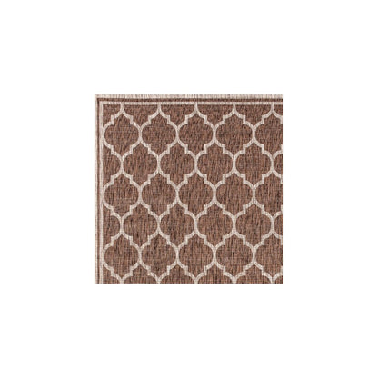 Trebol Moroccan Trellis TetuWeave Espresso/TaupeIndoor/Outdoor  Rug
