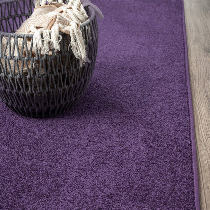 Haze Solid Low Pile Area Rug Purple