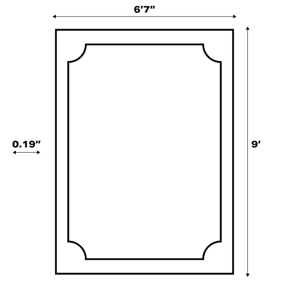 Gray/Black 6 ft. x 9 ft. Indoor/Outdoor Shaped Area Rug