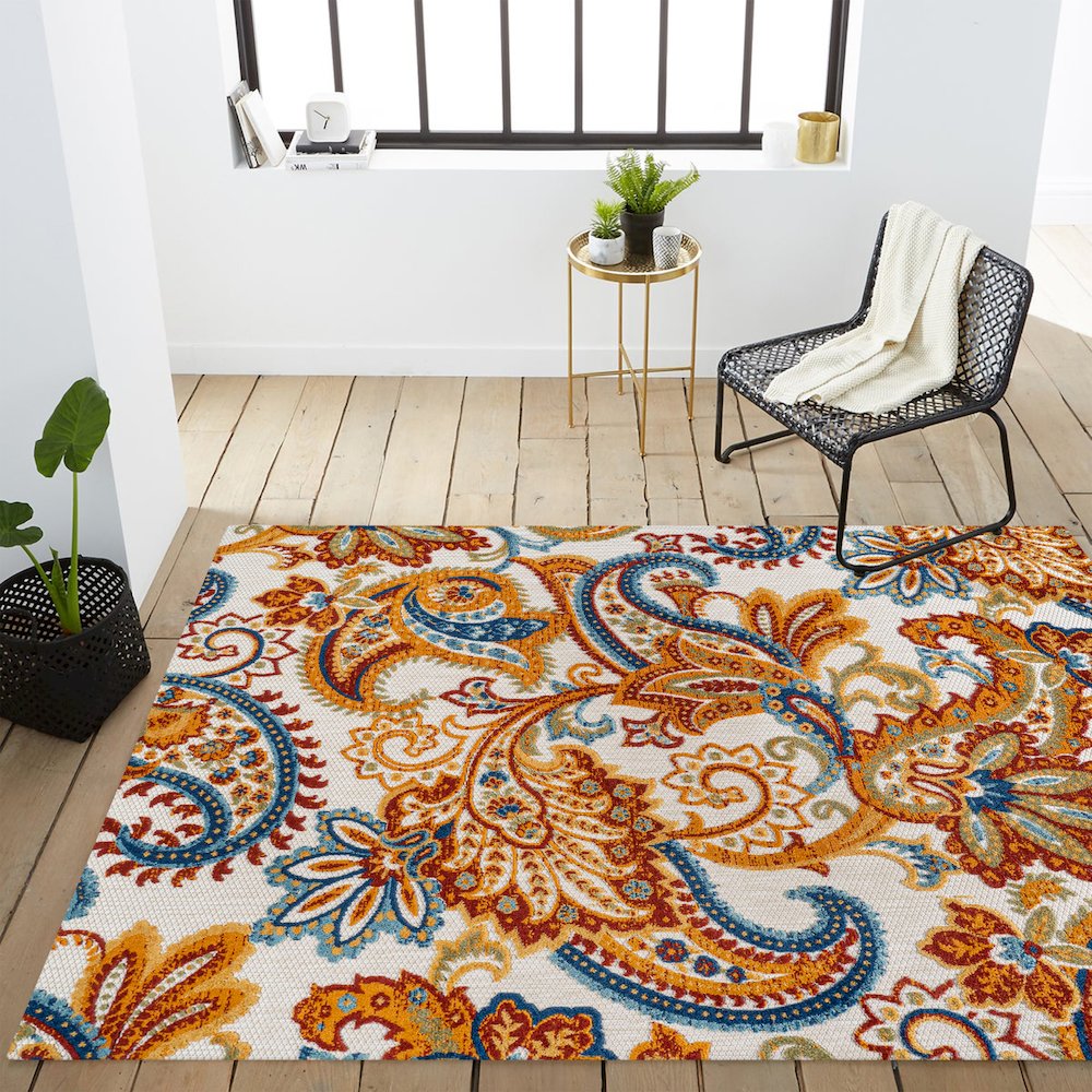 Gordes Paisley High-Low Indoor/Outdoor Area Rug