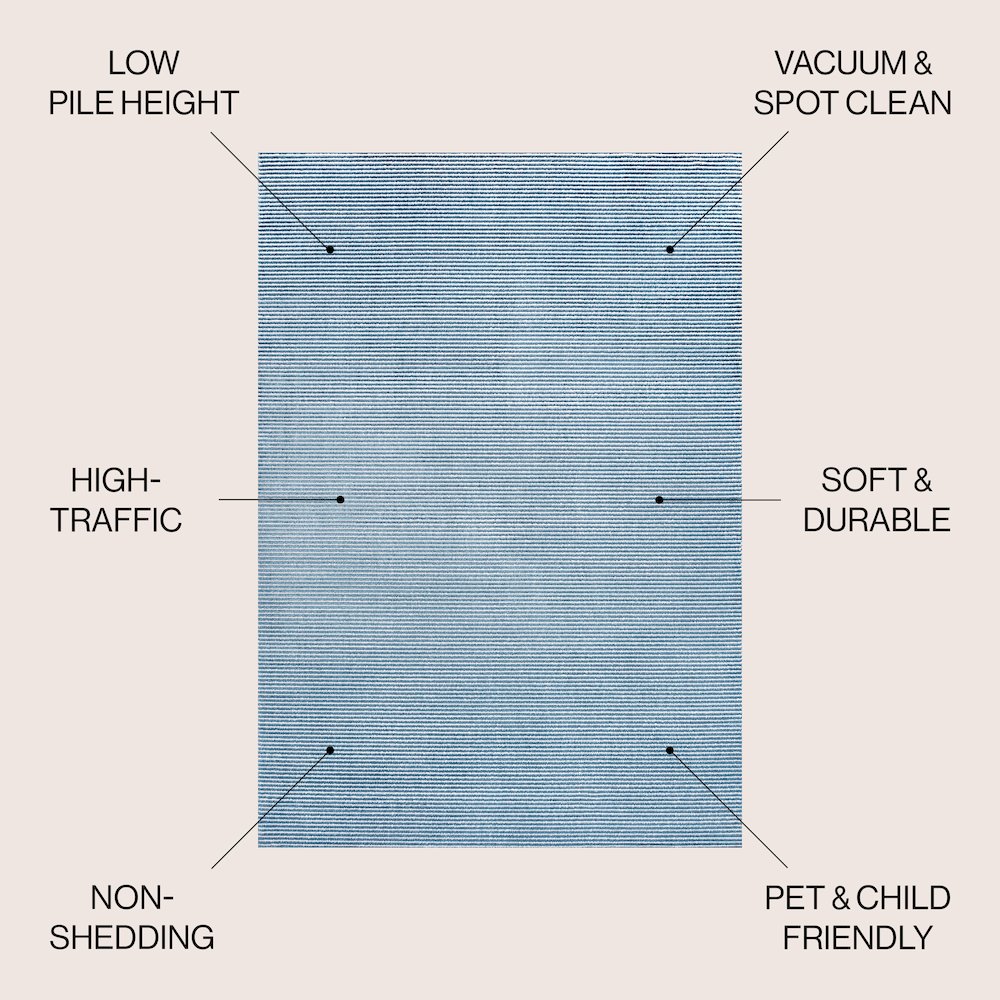 Cole Modern Minimalist Pinstripe High-Low Area Rug