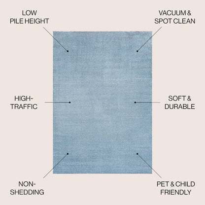 Cole Modern Minimalist Pinstripe High-Low Area Rug