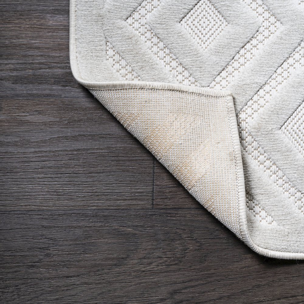 Portmany Neutral Diamond Trellis Indoor/Outdoor Area Rug