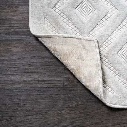 Portmany Neutral Diamond Trellis Indoor/Outdoor Area Rug
