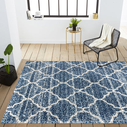 Susa Ogee Moroccan Trellis Shag Area Rug