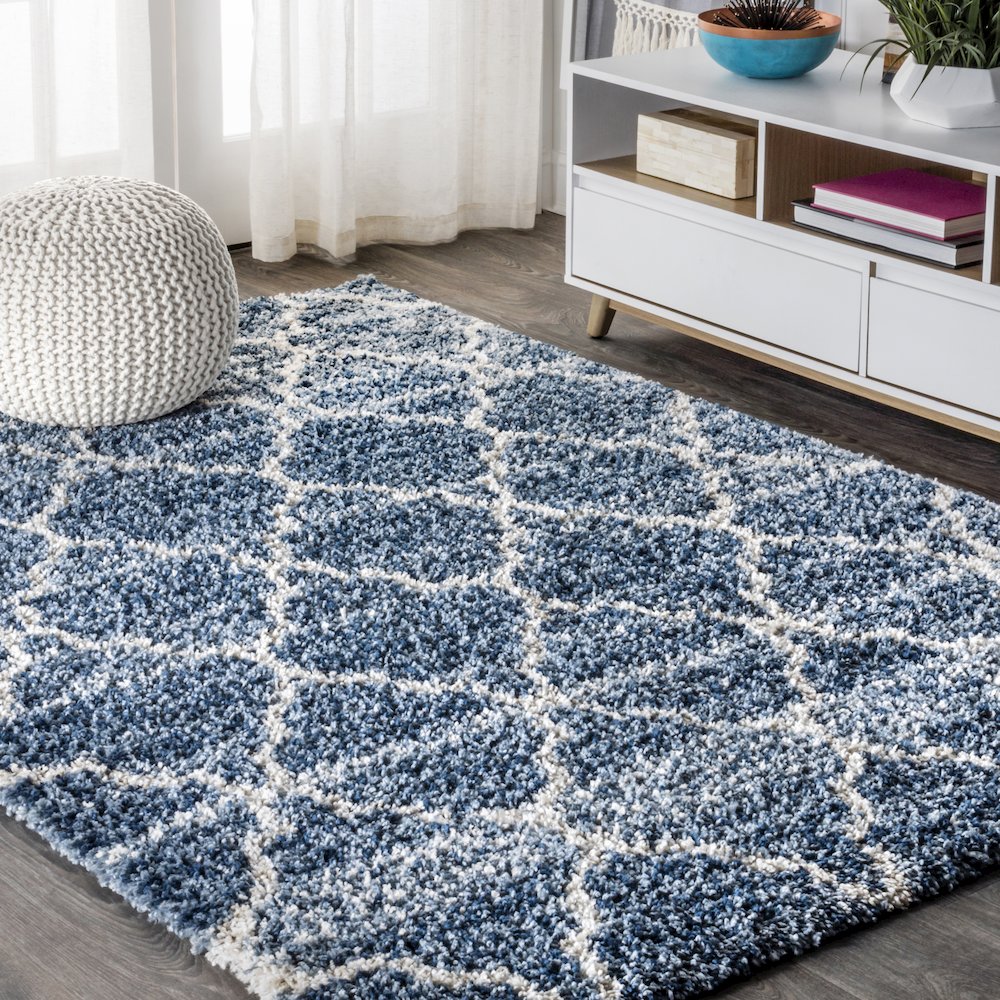 Susa Ogee Moroccan Trellis Shag Area Rug