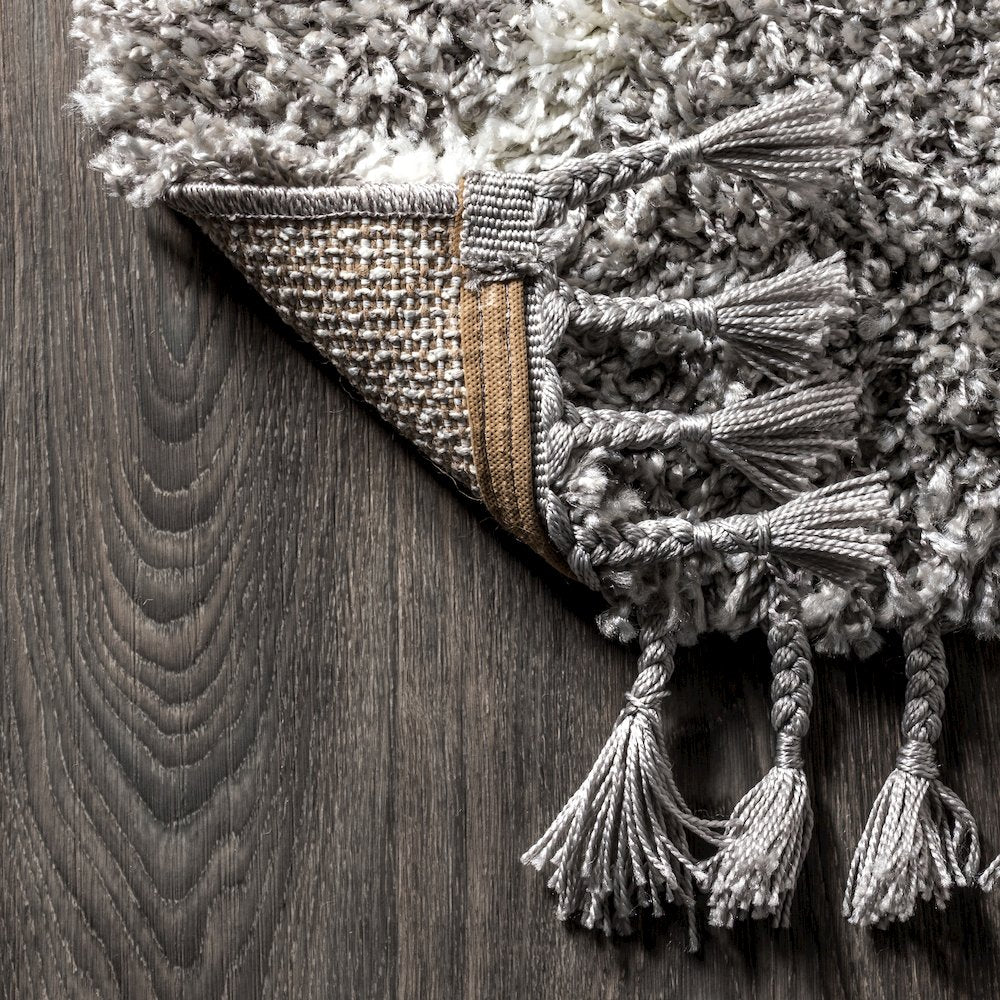 Mercer Shag Plush Tassel Moroccan Diamond Area Rug