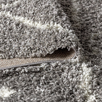 Mercer Shag Plush Tassel Moroccan Diamond Area Rug