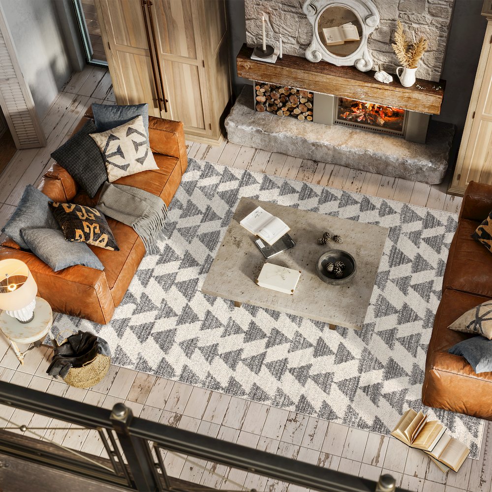 Aisha Moroccan Triangle Geometric Area Rug