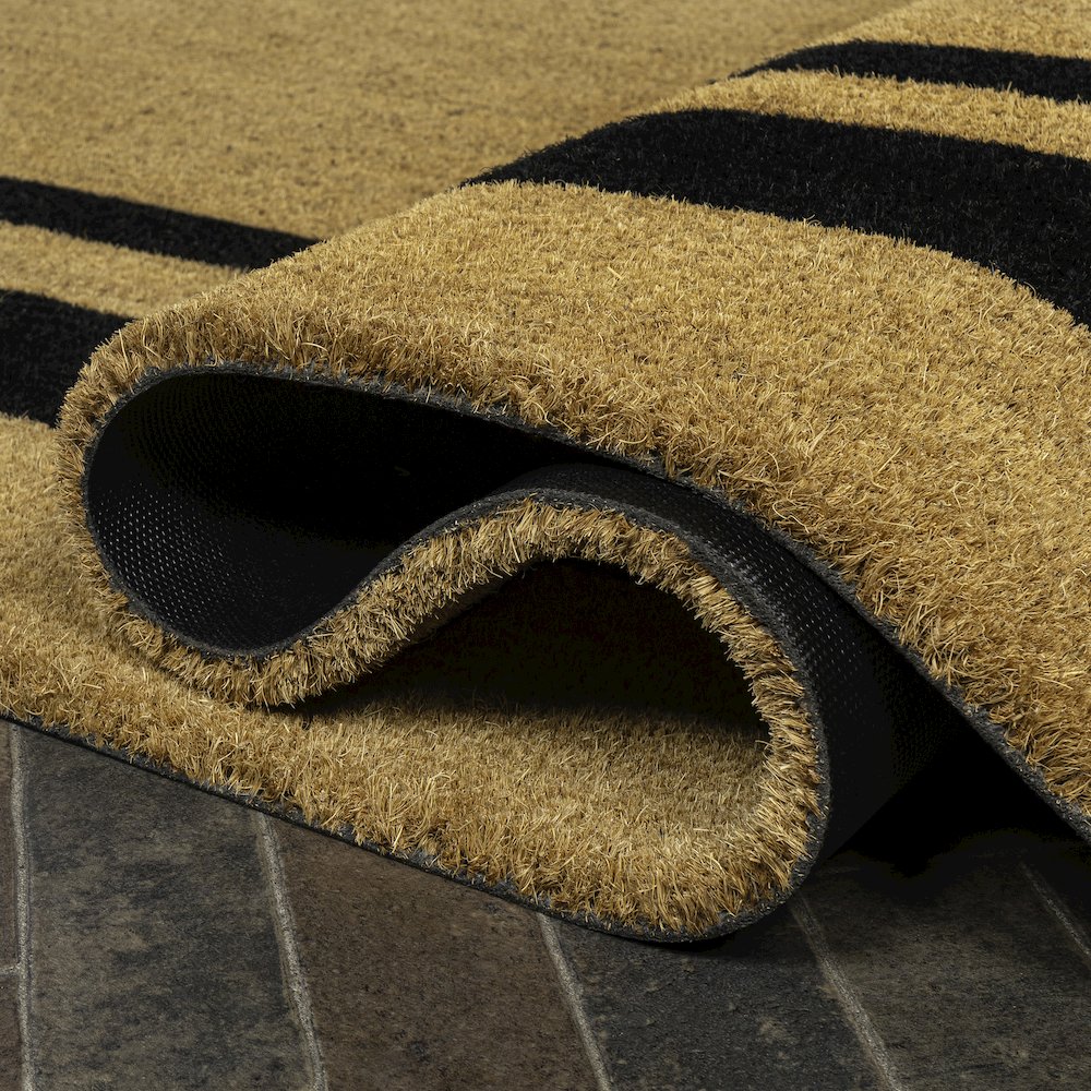 Blaire Classic Double Border Natural/Black 5 ft. x 8 ft. Indoor/Outdoor Area Rug