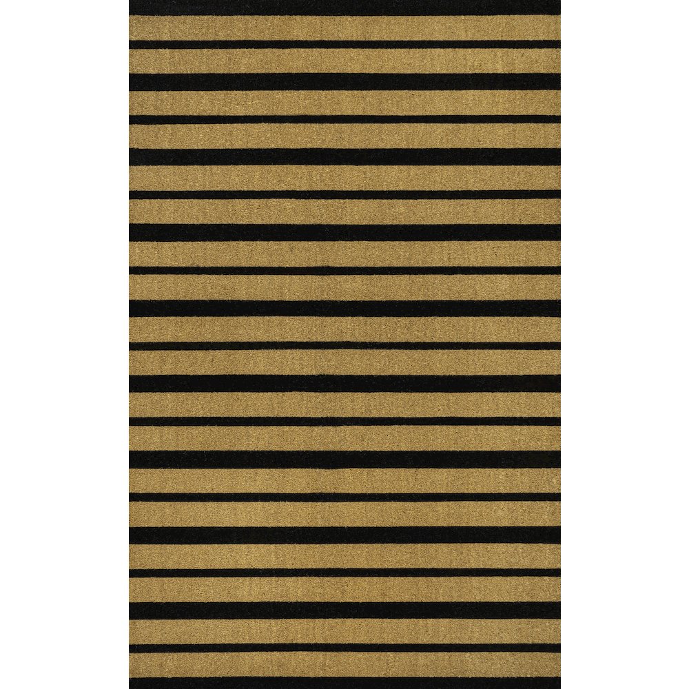 Ticking Stripe Coir Natural/Black 5 ft. x 8 ft. Indoor/Outdoor Area Rug