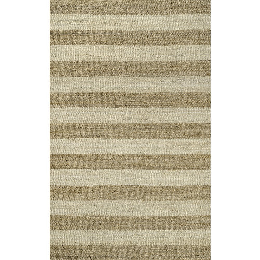 Jayden Rustic Farmhouse Woven Jute Stripe Natural/Bleach 5 ft. x 8 ft. Area Rug