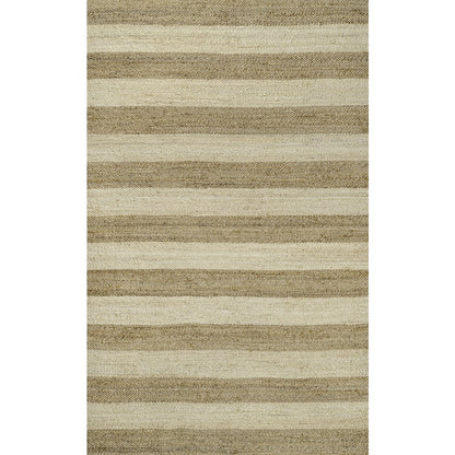 Jayden Rustic Farmhouse Woven Jute Stripe Natural/Bleach 5 ft. x 8 ft. Area Rug