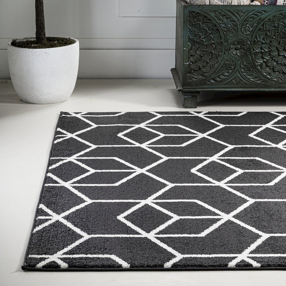 Tumbling Blocks Modern Geometric Area Rug
