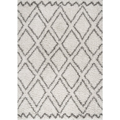 Soller Diamond Trellis Shag Area Rug
